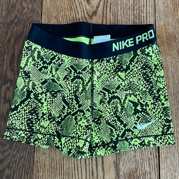 Nike Pants - Nike Pro Neon Printed Spandex Shorts